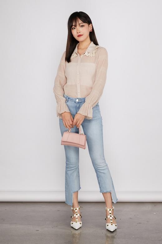 amadella 肉粉色钩花翻领衬衣 11324 商品图1