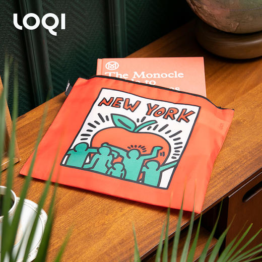 【收纳袋】德国LOQI x 凯斯哈林系列 环保收纳袋三件套 安迪鼠 迷宫 自由女神 文具数码配件收纳整理套包洗漱化妆防泼水 商品图11