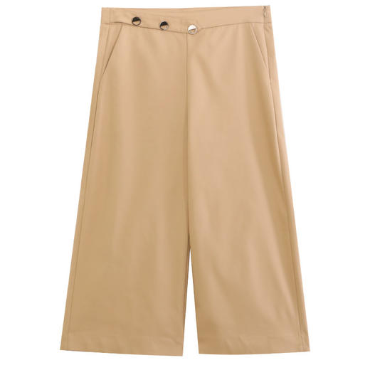 玳莎直筒八分阔腿裤女2023年夏款新款斜门襟设计感宽松通勤休闲裤  DB36305 商品图4