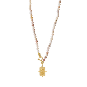 北京仓｜Barbóra-Mini Eye Tag-粉色蛋白石 项链［希腊设计师]