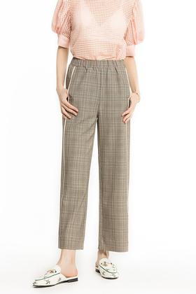 SUMMER & SAGE 卡其色格纹直筒裤 1752