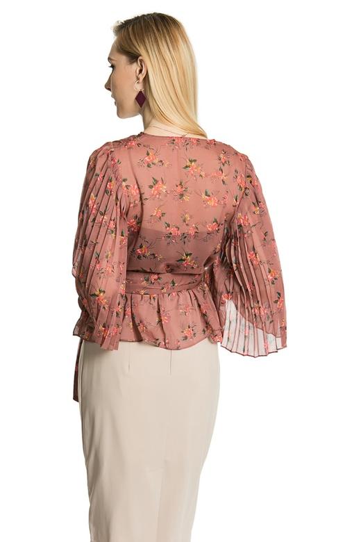 OCTAVIA 半透明裹身印花短上衣 3235 商品图2