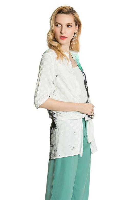 OCTAVIA 水墨印花束腰衬衫 3246 商品图1