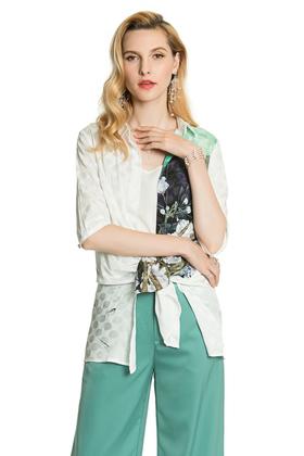 OCTAVIA 水墨印花束腰衬衫 3246