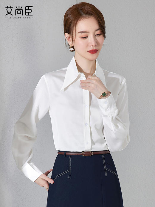 白色衬衫女小个子夏季薄款2023年新款职业上衣显瘦内搭薄款白衬衣 商品图2
