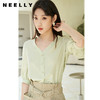 NEELLY纳俪夏季新款气质V领衬衫女简约通勤七分袖轻薄上衣百搭潮N23044R05506 商品缩略图0