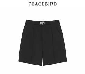 太平鸟女装时尚百搭短裤A4GCC2301黑色