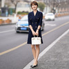 藏青色西装连衣裙女2023春装新款七分袖职场通勤收腰西装裙 商品缩略图3