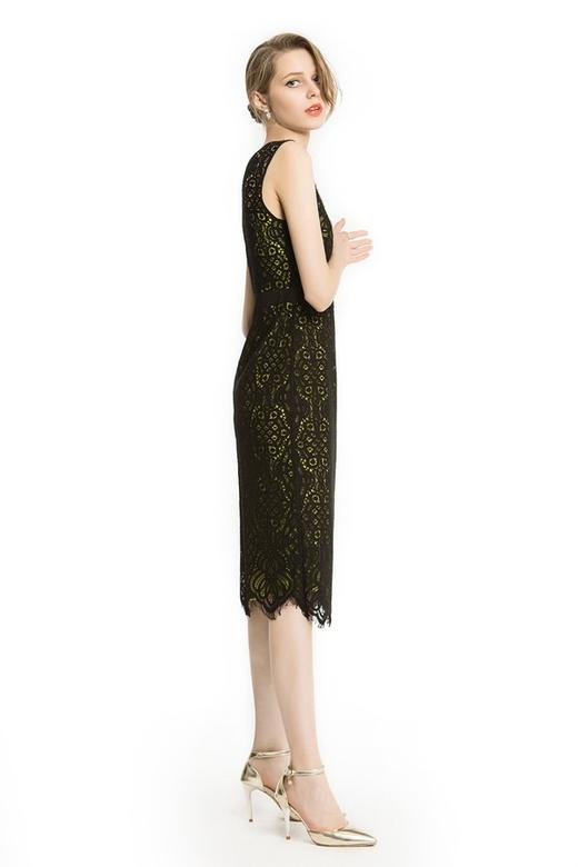 NOIR 黑色凸花蕾色连衣裙 1828 商品图1