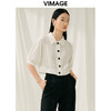 VIMAGE纬漫纪夏季新款简约短款衬衫女上衣衬衣V1909512 商品缩略图3