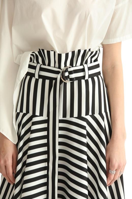SUMMER & SAGE 黑白条纹不规则半裙 1879 商品图3