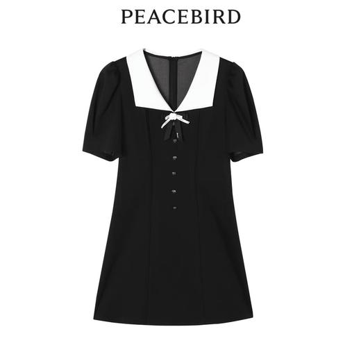 太平鸟女装小香风针织连衣裙A1FAC2C66黑色 商品图0