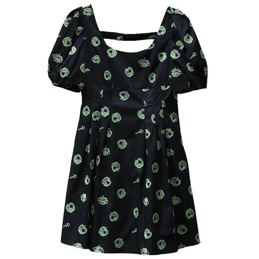 太平鸟女装主题纹样连衣裙A1FAC2356黑色纹样 商品图0