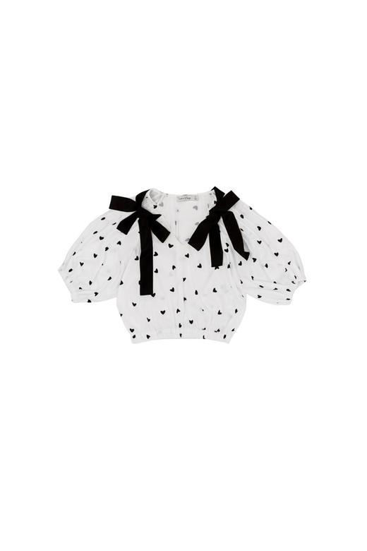 SUMMER & SAGE 黑色心形蝴蝶结短版上衣 2772 商品图5