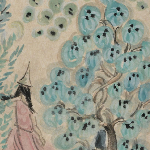 李周卫《乐园》国画人物 17CM*25CM 约半平尺 卡纸（未装框）【原作编号GH0025】 商品图2