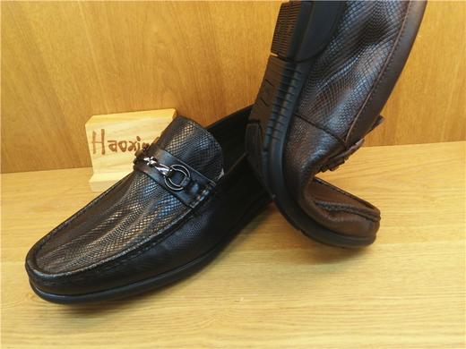 豪行11336565浅口青年休闲鞋户外头层牛皮圆头春秋中年男鞋 商品图5