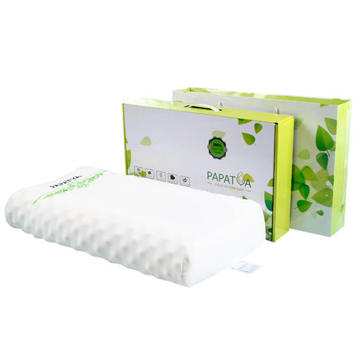 【一般贸易进口】泰国PAPATYA天然乳胶儿童枕趴睡平面枕套舒适透气枕颈椎 商品图1