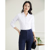 罗蒙春夏女装长袖衬衫女士V领衬衫商务通勤职业工装长袖棉质衬衫女 商品缩略图6