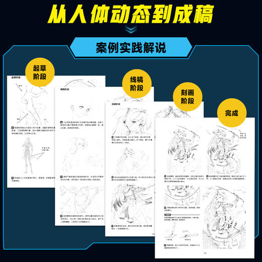 拒绝高深 游戏动漫人体结构基础教程 动漫人物手绘技法入门二次元人体结构动态漫画人物绘画游戏动漫绘画教程书插画临摹画册 商品图3