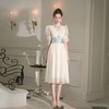 BeQueenStory【幽香百合】轻奢气质温柔风仙女收腰连衣裙2023春季新款 商品缩略图4