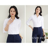 罗蒙春夏女装长袖衬衫女士V领衬衫商务通勤职业工装长袖棉质衬衫女 商品缩略图3