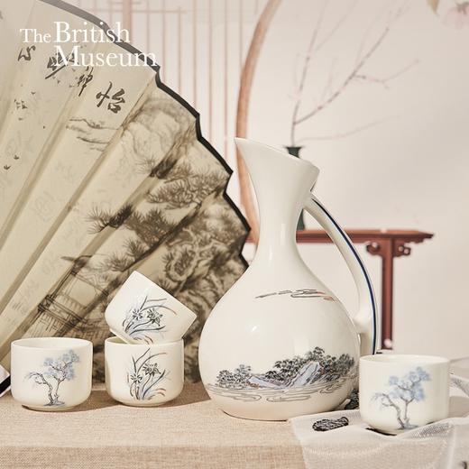 大英博物馆欧式中国风系列 清透骨瓷一壶四杯酒壶套装礼盒 商品图0