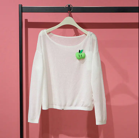 太平鸟女装斯文廓形套头衫A1EEC2350白色