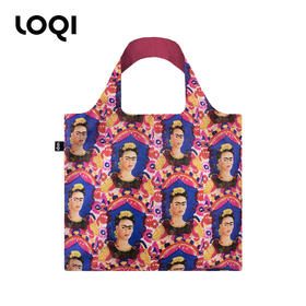 德国LOQI 博物馆系列 画框(自画像)FK.TF  时尚艺术环保万用袋 折叠大容量单肩手提购物袋承重40斤防泼水 弗里达·卡洛