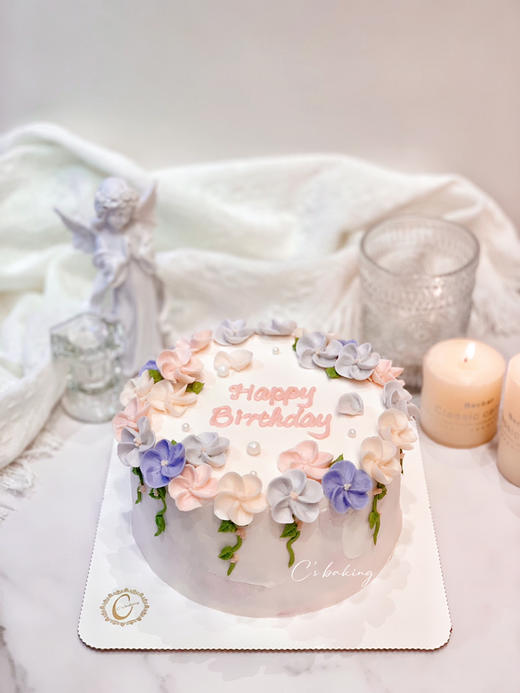 韩式裱花 M款 忌廉蛋糕（默认自提，收费配送请联系客服） 商品图1