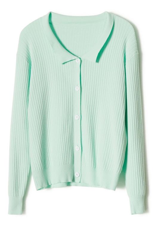 LNNNS 薄荷绿翻领针织衫 8847 商品图4