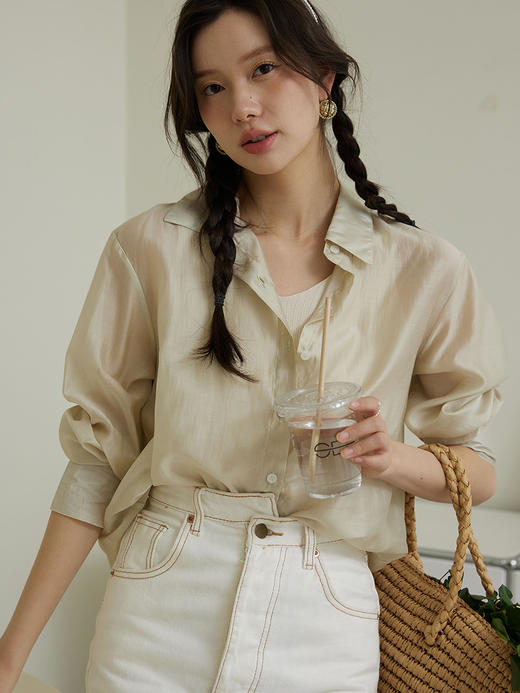 莱赛尔天丝防晒衬衫 溢出屏幕的高级感 薄如蝉翼，幻如月光，阳光下泛着淡淡的光泽，看着超美！ 轻薄修身 柔软舒适 糖果色治愈系 商品图0