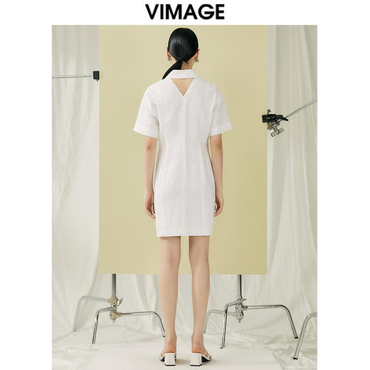VIMAGE纬漫纪夏季新款时尚百搭简约通勤衬衫连衣裙V1907517 商品图5