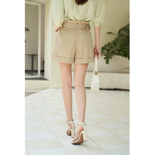 NEELLY纳俪商场同款韩版高腰系带短裤女宽松显瘦直筒休闲裤夏季N22044H03303 商品图2