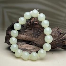 和田玉手串-黄玉圆珠12