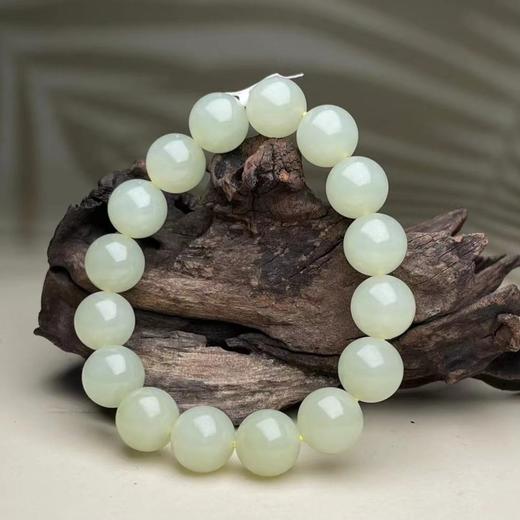 和田玉手串-黄玉圆珠12 商品图0