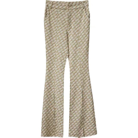 太平鸟女装满印开叉针织裤A1GBC2240蓝色纹样