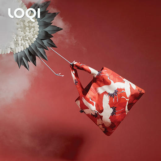 德国LOQI 博物馆系列 红白鹤WH.CR.R 时尚艺术环保万用袋 折叠大容量单肩手提购物袋承重40斤防泼水 ANONYMOUS 商品图5