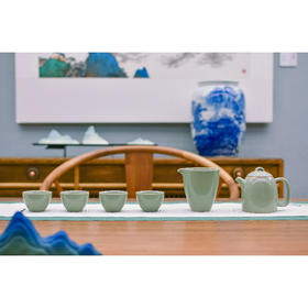 羽诗制造出品 湖山诗韵套装茶具茶巾文创礼盒