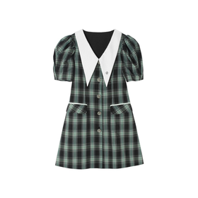 太平鸟女装品质通勤格纹连衣裙A5FAC2D23彩色格纹