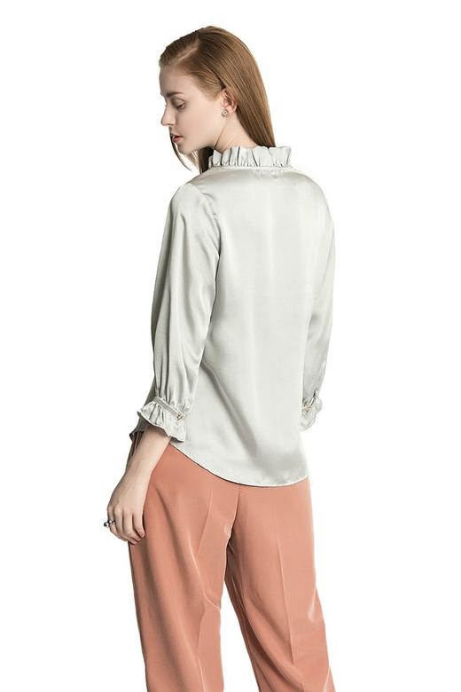 NOIR 灰色睡衣风木耳边上衣 1858 商品图2