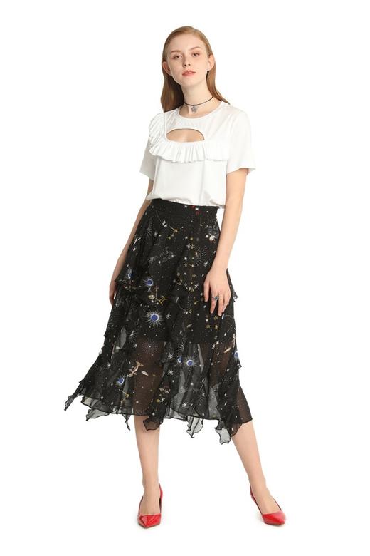 SUMMER & SAGE 宇宙元素雪纺半裙 1875 商品图4