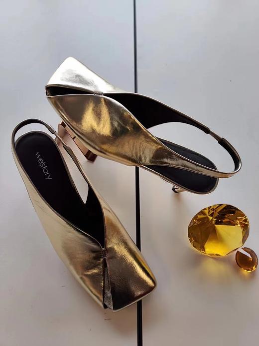 westory2023年春夏新款法式复古小众高级温柔风方头包头鞋55951 商品图0