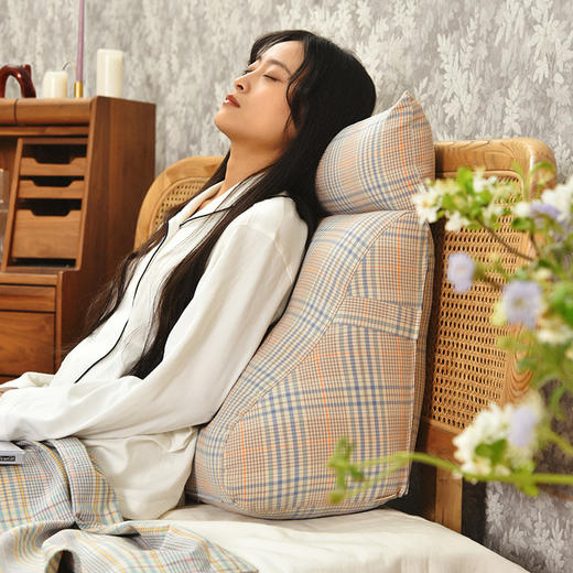 英伦格纹系列多功能床靠床头软包大靠背 商品图0