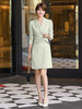 绿色西装连衣裙女2023春装新款双排扣气质收腰通勤职业裙子 商品缩略图0