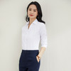 罗蒙春夏女装长袖衬衫女士V领衬衫商务通勤职业工装长袖棉质衬衫女 商品缩略图2