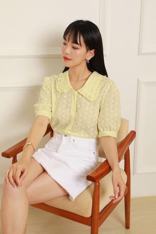 Stay2Weeks 淡黄色娃娃领上衣 12172 商品图0