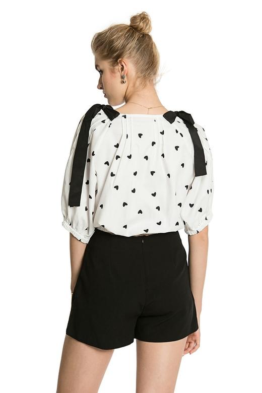 SUMMER & SAGE 黑色心形蝴蝶结短版上衣 2772 商品图2