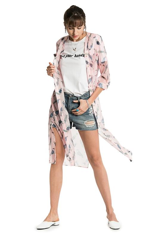 ROSEHOO 卡通人物印花轻薄开衫 2604 商品图0