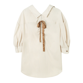 太平鸟女装绑带条纹衬衫A1CCC2236金属条纹