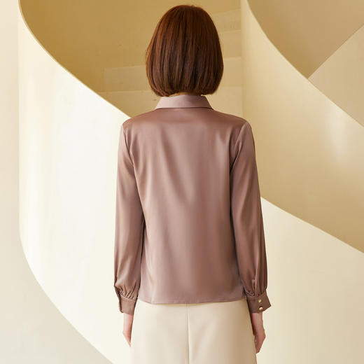 【多色可选】罗蒙春夏长袖衬衫女士商务通勤休闲百搭缎面衬衫女 商品图2
